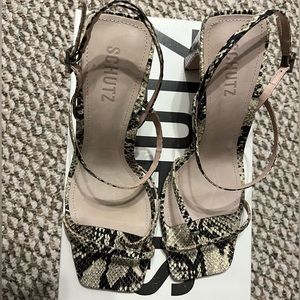 Brand NEW Schutz sandal heels leather 🐍